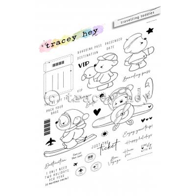 Tracey Hey Stempel - Travelling Teddies